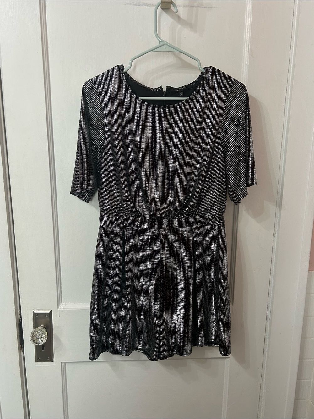 19 Cooper Black and Silver Metallic Knit Dress